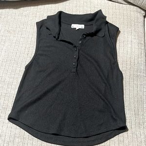 Poof New York collared black tee